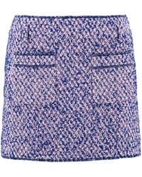 Philosophy Di Lorenzo Serafini - Contrasting-Stitch Tweed Miniskirt - Lyst