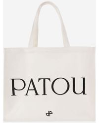 Patou - Large Cotton Canvas Tote Bag - Lyst
