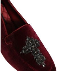 Dolce & Gabbana - Suede Embellished Dress Loafers Shoes Leather - Lyst