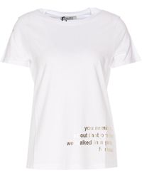 Max Mara - Slogan Printed Crewneck T-shirt - Lyst