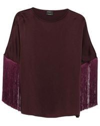 Antonelli - Fringe-Trimmed Long-Sleeve Blouse - Lyst