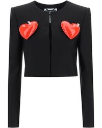 Moschino - Cropped Jacket With Inflatable Hearts - Lyst