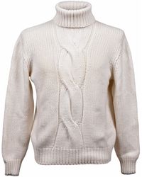 Brunello Cucinelli - Cream Cashmere Cable Sweater - Lyst
