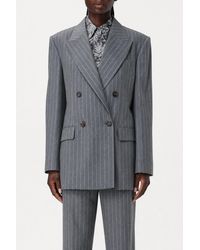 Brunello Cucinelli - Pinstripe Double Breasted Jacket - Lyst
