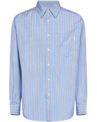 Saint Laurent - Striped Cotton Poplin Cassandre Shirt - Lyst