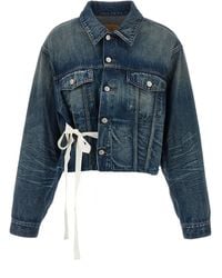 MM6 by Maison Margiela - Tape Denim Jacket Cotton Down Jacket, Parka, Casual - Lyst