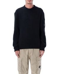 C.P. Company - Wool Blend Ribbed Crewneck Sweater - Lyst