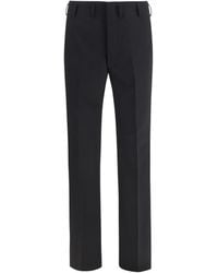 Prada - Tailored Trousers Fleece Wool Ovis Aries - Lyst