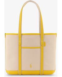 Polo Ralph Lauren - Canvas Shoulder Bag With Embroidered Logo Canvas/Leather - Lyst