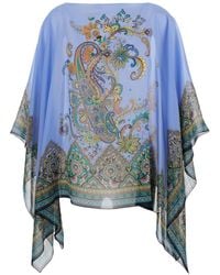 Etro - Cape With All-Over Paisley Print - Lyst