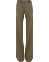 Victoria Beckham - Straight Pants Wool Trousers - Lyst