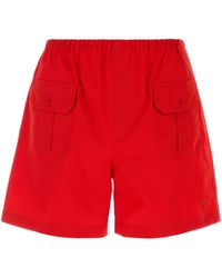 Prada - Cotton Bermuda Shorts - Lyst