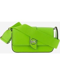 Michael Kors Ava Extra Small Red Green Saffiano Leather Crossbody Messenger  Bag