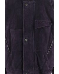 Giorgio Armani - Suede Jacket High Collar Goat Leather - Lyst