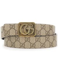 Gucci - Reversible Belt With Gg Buckle Polyurethane - Lyst