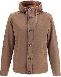 Herno - Hooded Button-Front Jacket Polyester; Viscose - Lyst