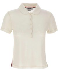 Thom Browne - "short Sleeve" Cotton Jersey Polo Shirt - Lyst