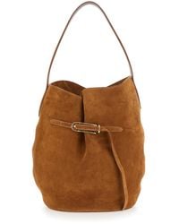 Liffner - Shoulder Bag Belted Bucket Large Cow Suede - Lyst