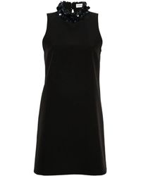 P.A.R.O.S.H. - Sleeveless High Neck Mini Dress With Paillettes - Lyst