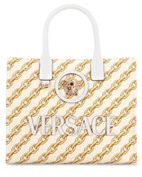 Versace - Piccola La Medusa Tote Bag Calfskin; Cotton - Lyst