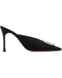 AMINA MUADDI - Satin Camelia Mules - Lyst