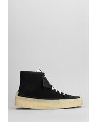 Clarks - Caravan Mid Lace Up Shoes In Black Suede - Lyst