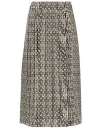 Fendi - Printed Crepe Skirt - Lyst