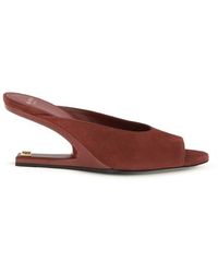 Balmain - Bordeaux Goatskin Mules - Lyst