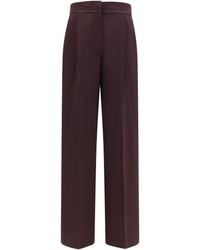 forte_forte - High Waisted Grain De Poudre Pants Trousers - Lyst