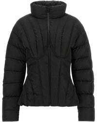 Elisabetta Franchi - Piumino Tessuto Vela Nero - Lyst
