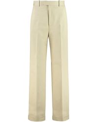 Bottega Veneta - High-Rise Cotton Trousers Wide-Leg - Lyst