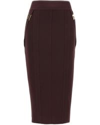 Elisabetta Franchi - Corsetry-Inspired Midi Skirt With Zigzag Stitching - Lyst