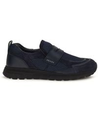 Prada - Blue Calf Leather Bos Taurus Athletic Sneakers - Lyst