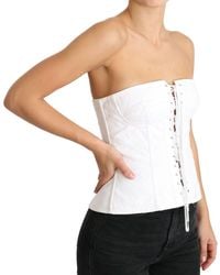 Dolce & Gabbana - Dolce Gabbana Palermo Bustier Cotton Top Corset - Lyst