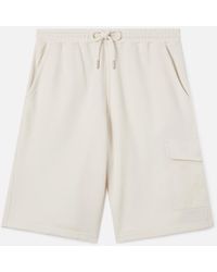MC2 Saint Barth - Argo Solid Cream Fleece Bermuda Shorts With Cargo Pocket Pant - Lyst
