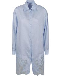Ermanno Scervino - Lace Paneled Oversize Long Shirt - Lyst