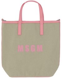 MSGM - Small Shopping Canvas Bag - Lyst