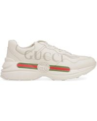 Gucci - Sneakers Rhyton Leather Cow Hide Trainers - Lyst