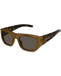 Saint Laurent - Sunglasses Square Full Rim, Transparent-Havana Frame And Lens Sl740002 - Lyst