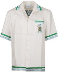 Casablancabrand - Knitted Collar Short-Sleeved Shirt - Lyst