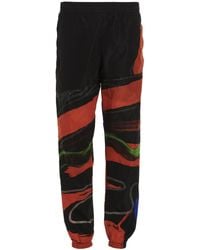 Moschino - Contrast Print Nylon Joggers With Elastic Waistband - Lyst