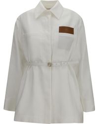 Fendi - Jacket Belted Linen-Cotton - Lyst