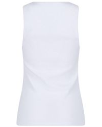 JW Anderson - Logo Embroidered Ribbed Tank Top - Lyst