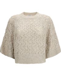 Brunello Cucinelli - Open-Knit Construction Sweater - Lyst