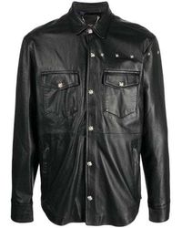 John Richmond - Leather Shirt With Clip Closure - Lyst