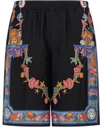 Versace - 'Coral Theatre' Print Bermuda Shorts - Lyst