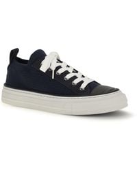 Brunello Cucinelli - Cotton Knit And Suede Sneakers - Lyst