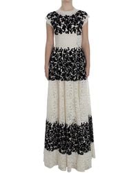 Dolce & Gabbana - Floral Lace Ricamo Long Ball Maxi Dress - Lyst