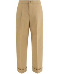Umit Benan - Tailored Cotton Pants Cotton; Elastane Trousers - Lyst