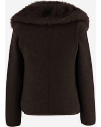 Bruno Manetti - Wool And Cashmere Jacket With Fur Trim Virgin - Lyst